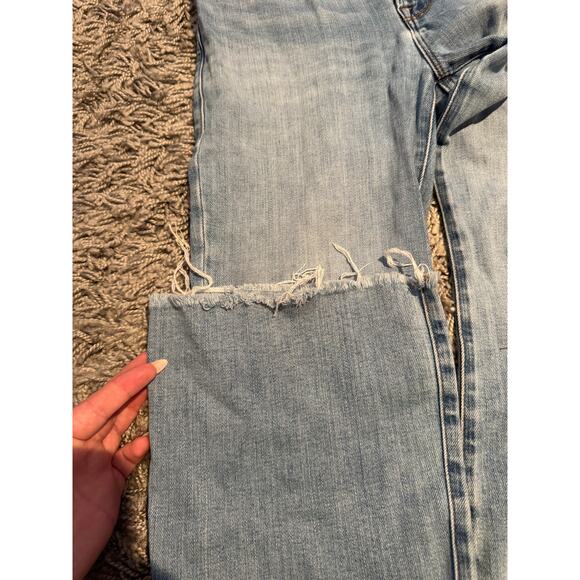 Frame Le Crop Mini Boot Waist 25 Medium Wash Frayed Hem - Picture 2 of 5